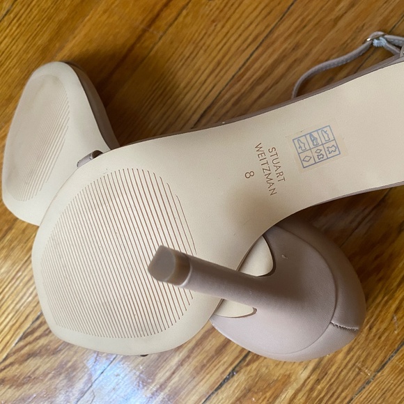 NEW Stuart Weitzman - Nudistcurve 75MM Leather Sandals - Adobe - Picture 7 of 8